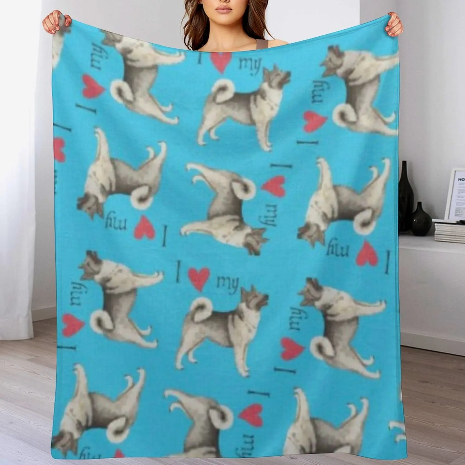 NORWEGIAN ELKHOUND Throw Blanket Luxury Designer wednesday Blankets