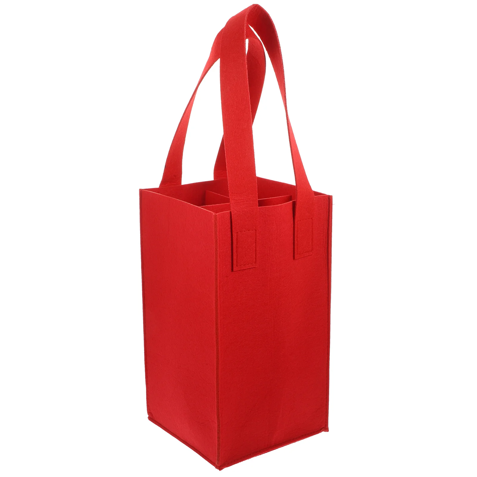 Tote Bag Bottle Gift Pouch Red Accessories Carrier Felt with Divider Storage Shopping Bags for Presents