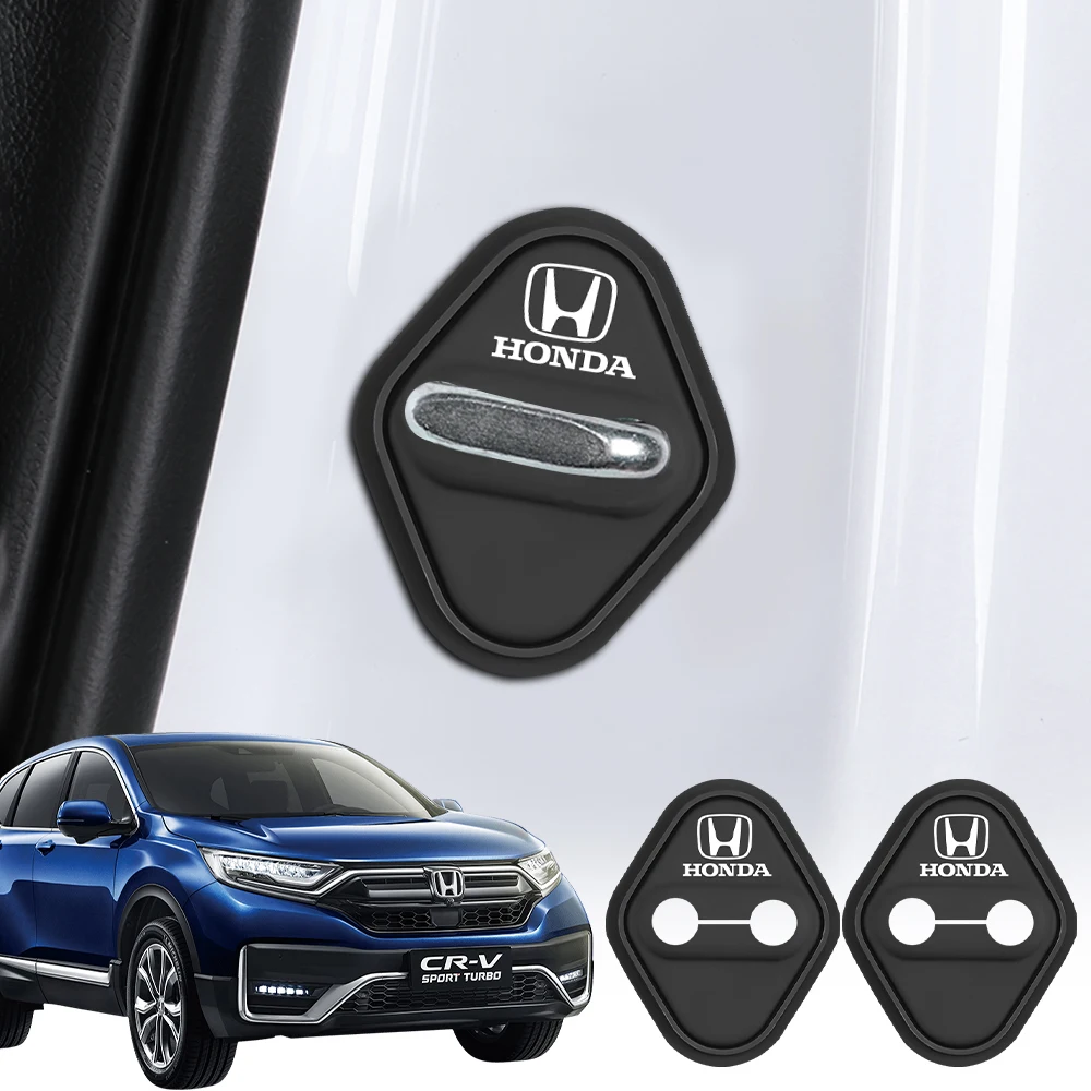2/4 шт., защитные чехлы для дверных замков автомобиля, наклейка с эмблемой, чехол для Honda Civic CRV Accord Odyssey Amaze FIt Jazz City NSX