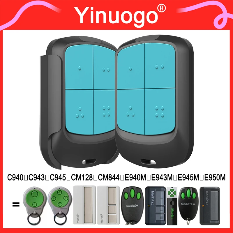 

YNG803 For MERLIN E945M E950M E940M CM128 CM844 MERLIN+ C940 C943 C945 Garage Door Opener / Gate Remote Control With Clip