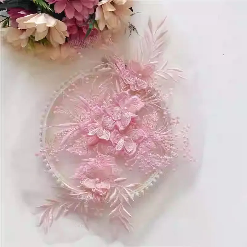 

iron on patches Colorful embroidery parch for Clothing formal dresses dance costumes Wedding Dress DIY accessories 19*30cm