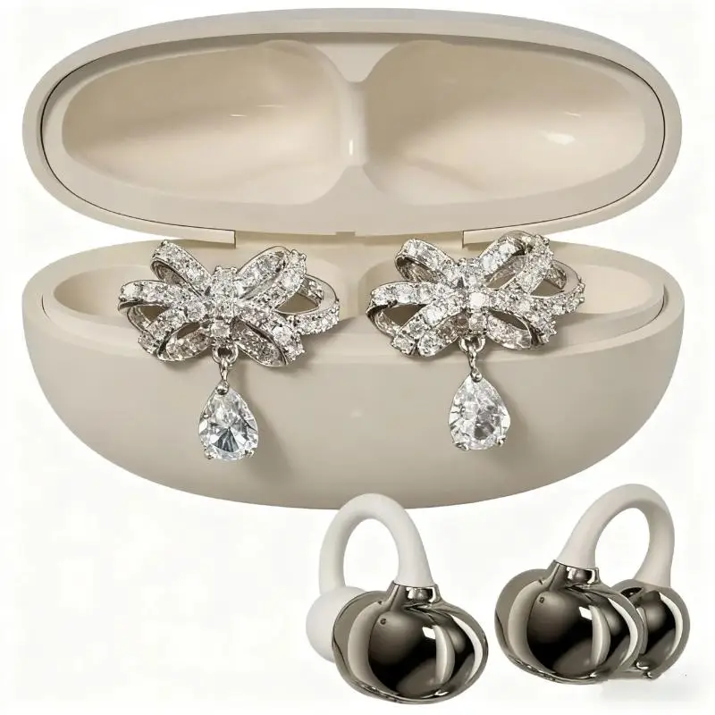 【1PC Butterfly Earphone Rhinestone Buckle Detachable Bluetooth Headset Clip Exquisite DIY Decoration Earphone Accessory】
