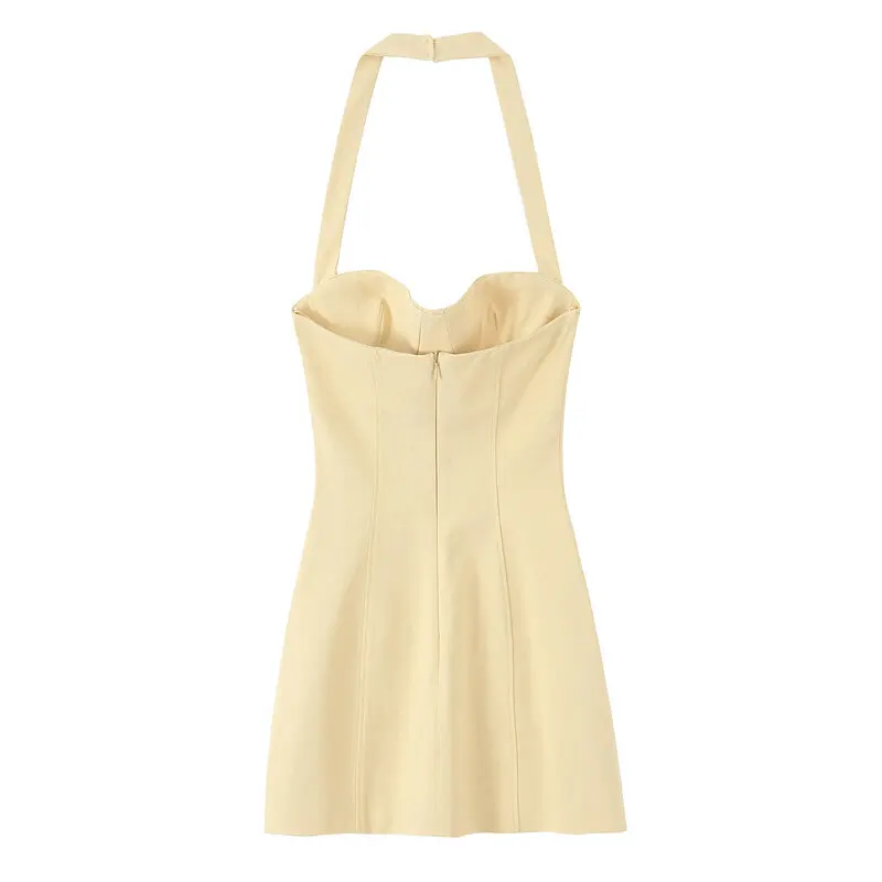 صيف 2025 فستان رومبير نسائي جديد بتصميم متعدد الاستخدامات ورقبة مميزة 632، أسلوب مناسب للتنقل، بدون أكمام، مصنوع من مواد ...