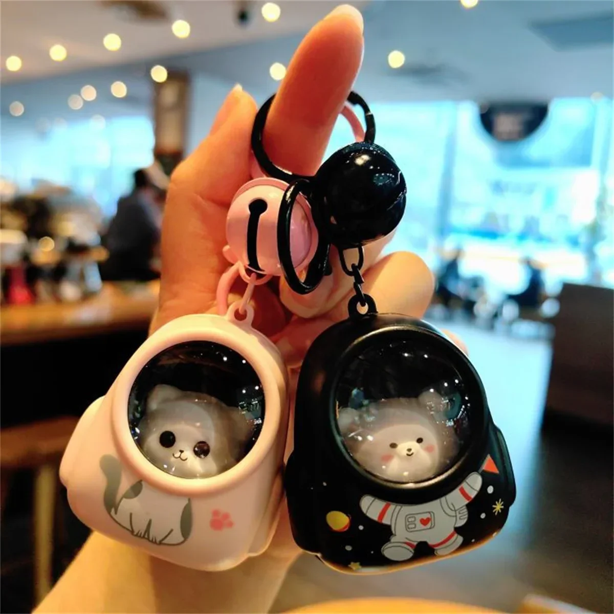 Cute Bear Bag Small Night Light Keychains Kawaii Bags Hang Web Celebrity Atmosphere Light Key Chain Car Keychain Accessories