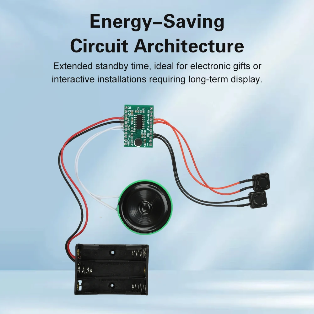 Recordable Sound Module Dual Button Voice Recorder 60 Second DIY E Card With Crystal Clear Playback For Gifts Projects