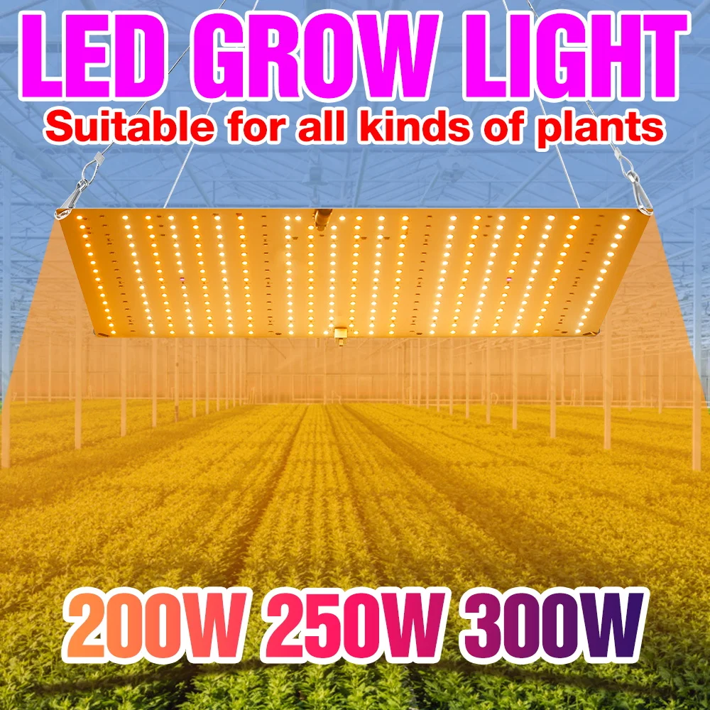 

Светодиодная лампа для растений 300 Вт, полный спектр, квантовая панель, для гидропоники, для выращивания в помещении, в теплицах, для овощей, фруктов, цветов