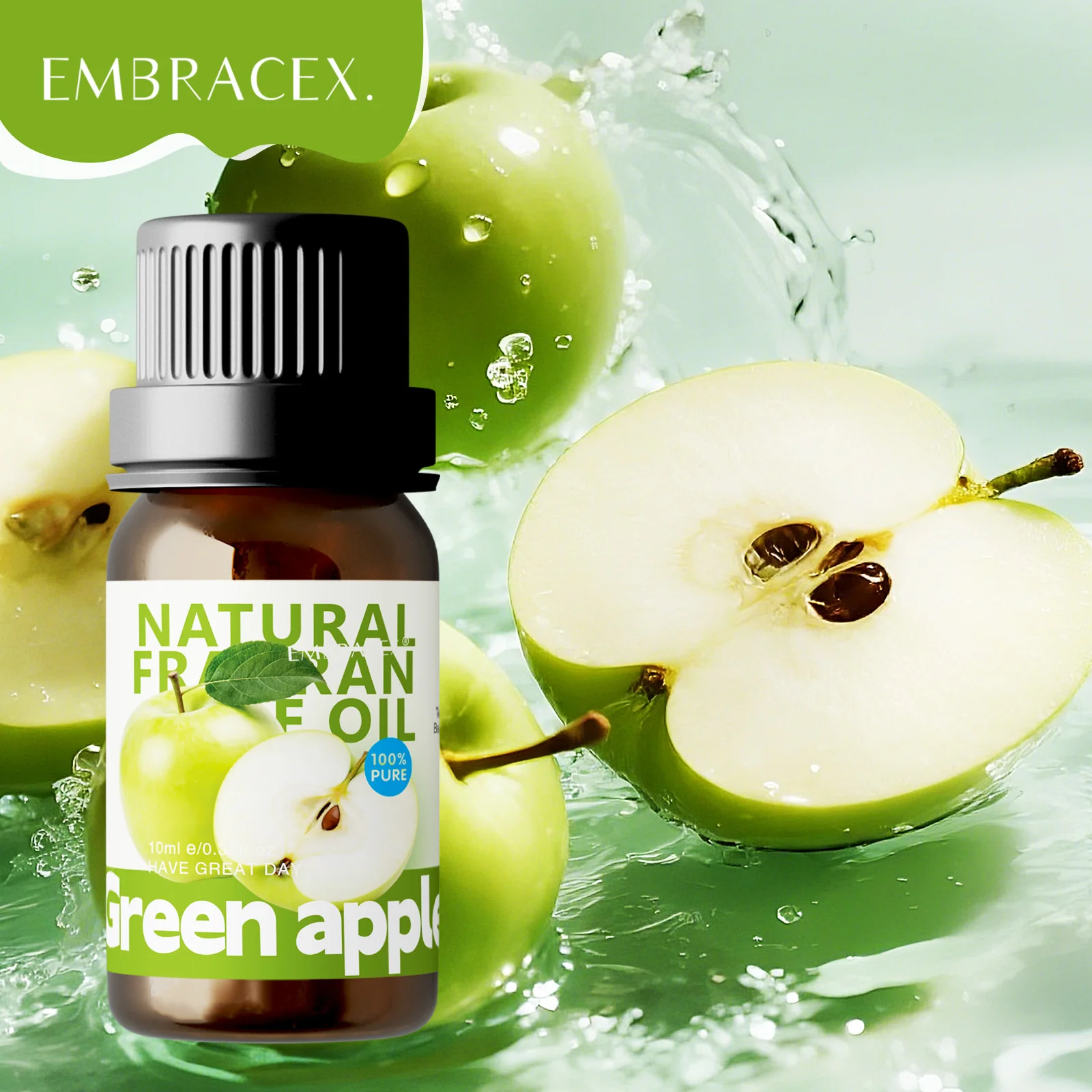 Aceite Esencial de Manzana Verde de 10 ml, Aceite Facial con Aroma a Frutas, Hidratante y Nutritivo, Aceite Corporal, Aceite para Hacer Jabón, Aceite para Masajes, Regalo