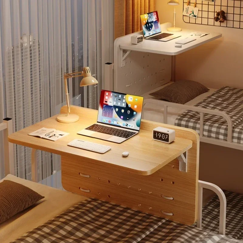 Computer desk College student dormitory bed Foldable suspended bunk study desk Side hanging small table