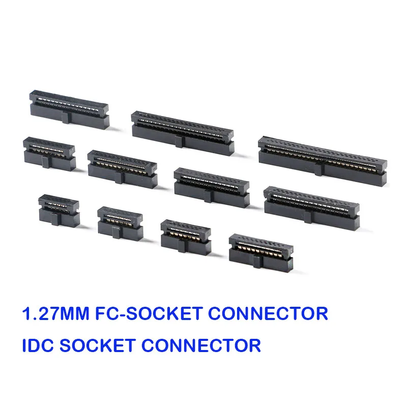 5 SZTUK złącze IDC żeńskie 1,27 MM Skok 6 8 10 12 14 16 20 24 26 30 34 40 44 50 60 68 80 Gniazdo złącza do kabla 0,635 MM