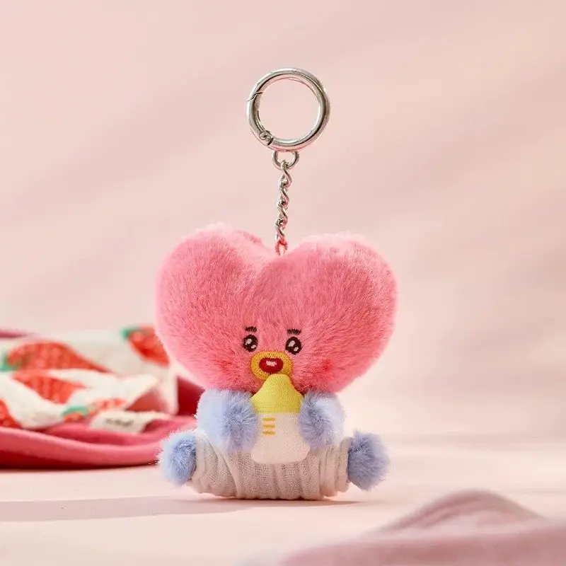 BT21 Cooky und Tata Schlüsselanhänger Neuer Kreativer Cartoon-Stil und Niedlicher Modischer Hochwertiger Tragbarer Mädchenhafter Schülerrucksack-Anhänger – Detail 4