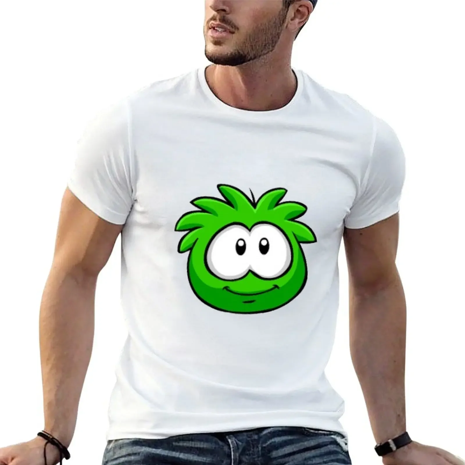 Green Puffle T-Shirt cotton graphic tees customs design your own Short sleeve tee shirts graphic mens cotton t shirts