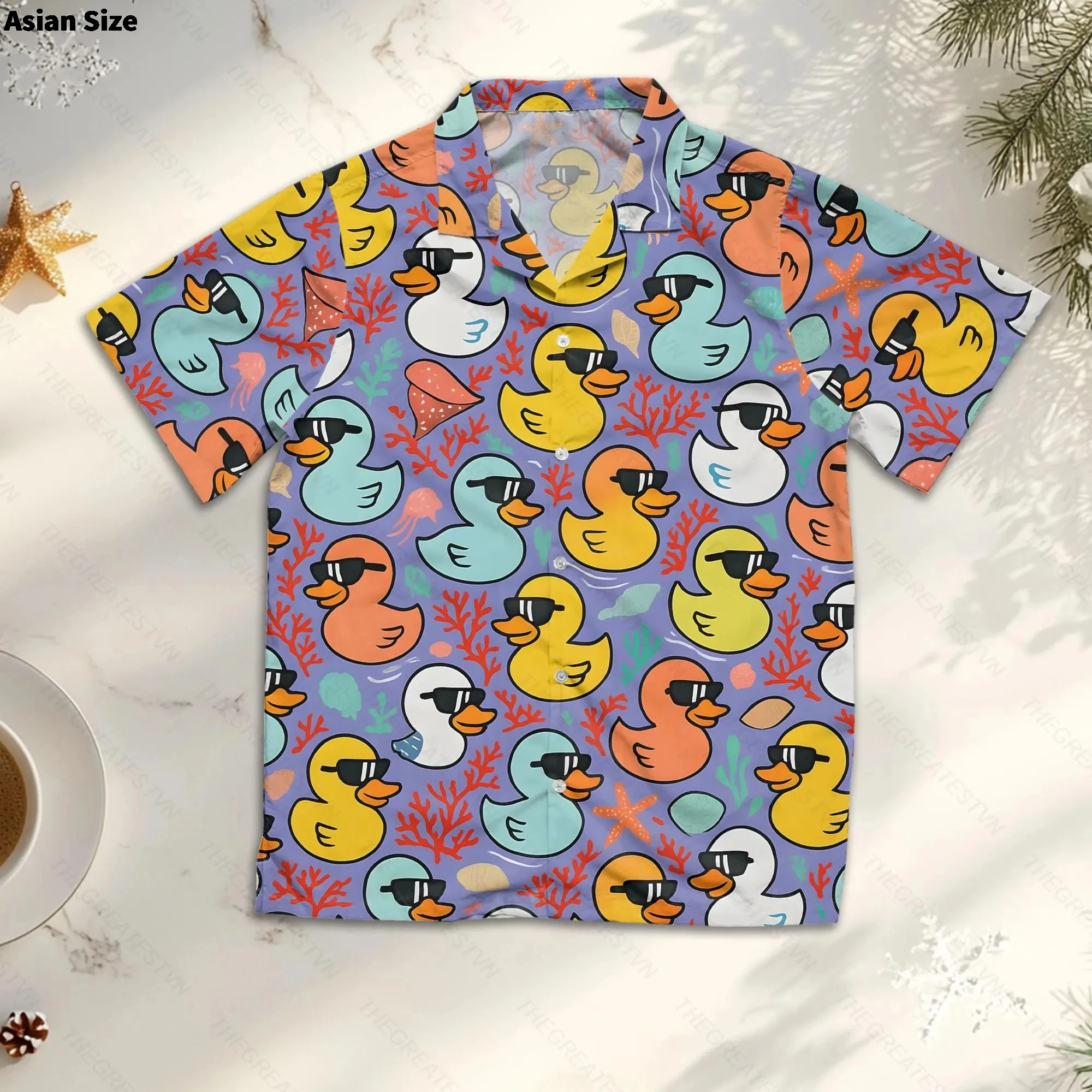 Fashion Yellow Rubber Ducks Vacation Shirt Man Classic Duck Casual Shirts Hawaiian Short Sleeve Print 2025 Blouses Gift Idea