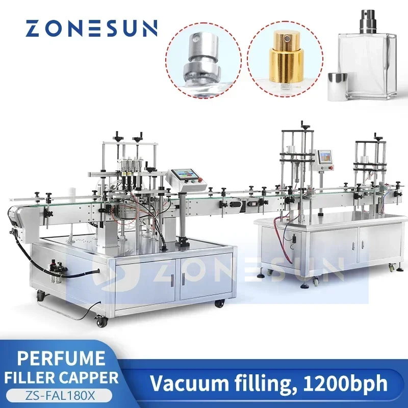 ZONESUN ZS-FAL180X Automatic Perfume Bottle Filling Machine Vacuum Pump Perfume Sealing Crimping Machine Packaging Equipment