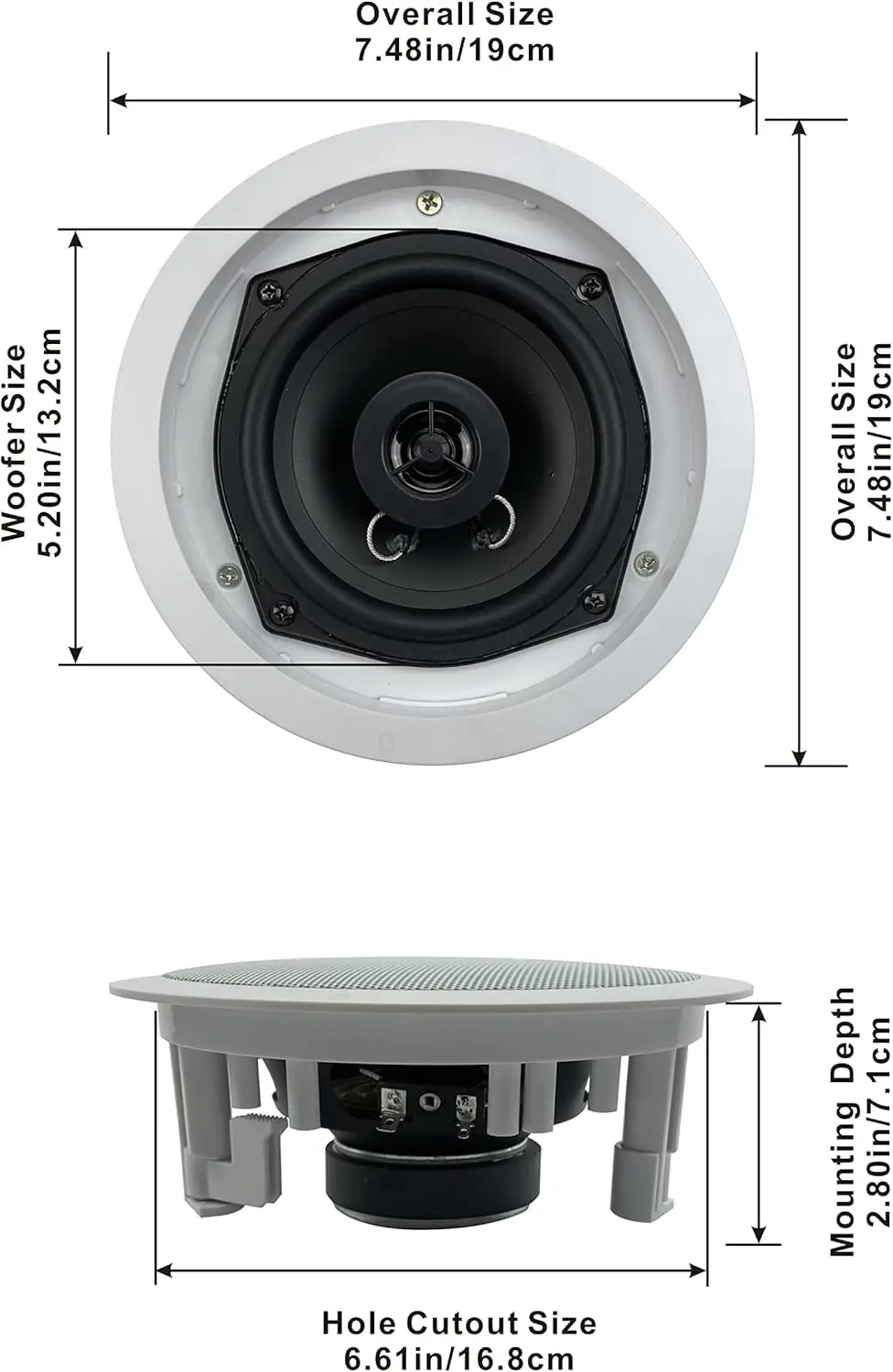 

R191 in Ceiling/in Wall 5 Speaker Set 2 Way Home Theater 1000 Watt New R191-5S