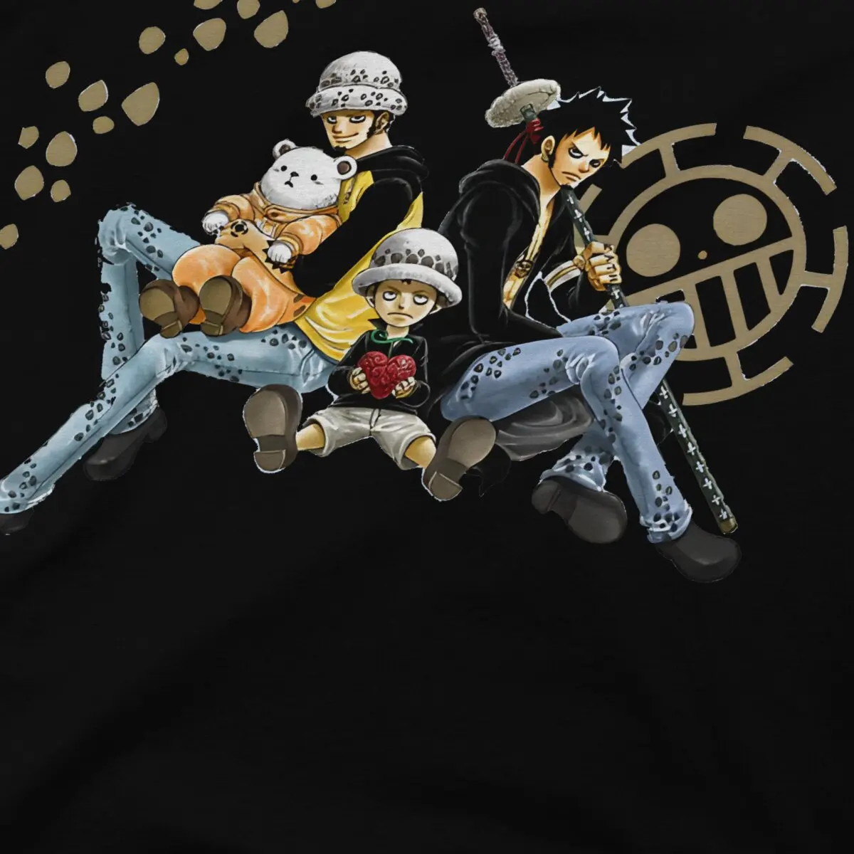 One-Pieces Anime Trafalgar Law The Phrases Of Growing Up Tshirt Graphic Men Tops Vintage Punk Summer Polyester Clothing Harajuku