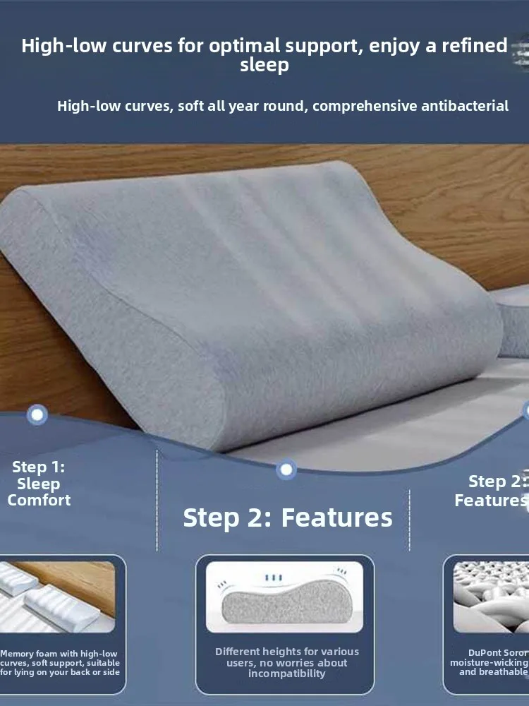 

Zero-avi Memory Foam Pillow Wave ape Cotton Fabric Single Person Use Ne Support S Aid Universal Comforter