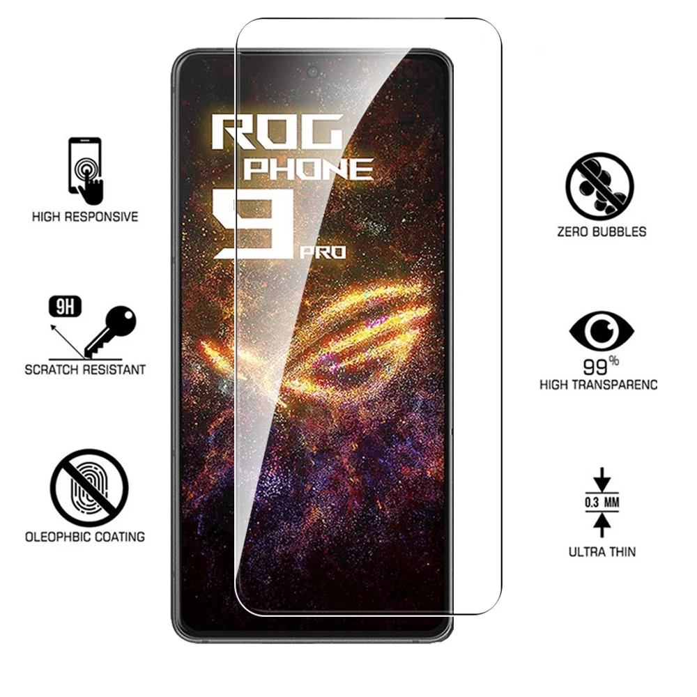 ROG Phone9Pro 1-5Pcs Tempered Glass Cover For Asus ROG Phone 9 Pro 9Pro Phone9 ROGPhone 9 Screen Protector Film Case Friendly