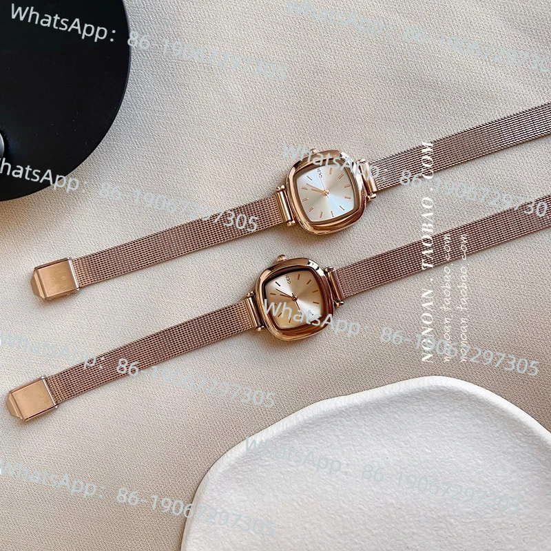 

Small square style light luxury strap retro French minimalist quartz women's watch