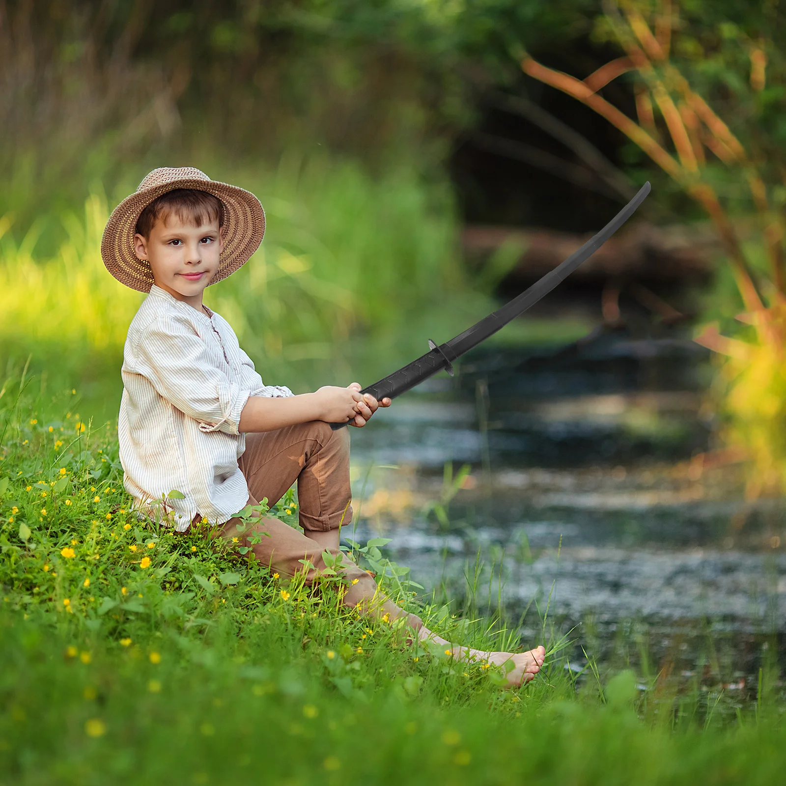 Retractable Sword Plaything Plastic Lightweight Safe Performance Prop for Cosplay Training and Outdoor Play Retractable Swords