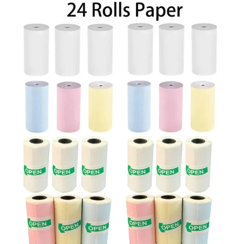 57mm Thermal Paper Colorful Children Photo Paper Self-adhesive Sticker for Mini Printer Printing Replacement Accessories Parts