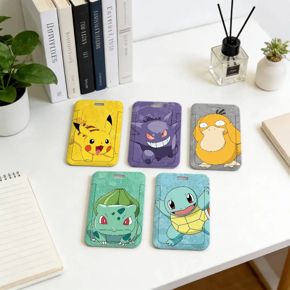 P-Pokemon Fashion Premium ID Badge Holder with Neck Strap, Durable Card Cover Lanyard for Employee Work Pass, Office.