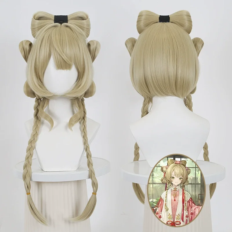 

Парик для косплея Sotheby с длинными прямыми светлыми волосами с челкой для женщин, косплей на Хэллоуин