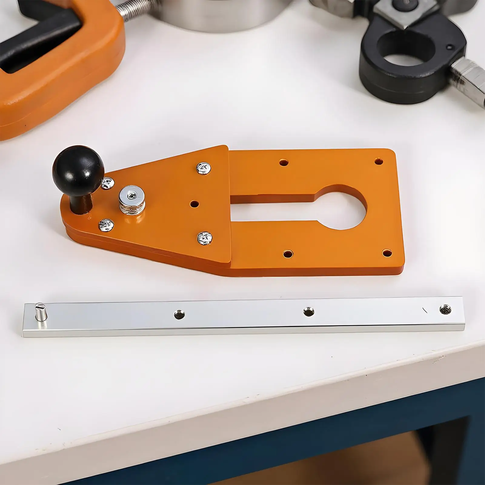 Maschera da taglio circolare Modello con manico a sfera ergonomico Strumento Gadget Cerchio Router Jig per falegnami Lavori al coperto all'aperto Casa