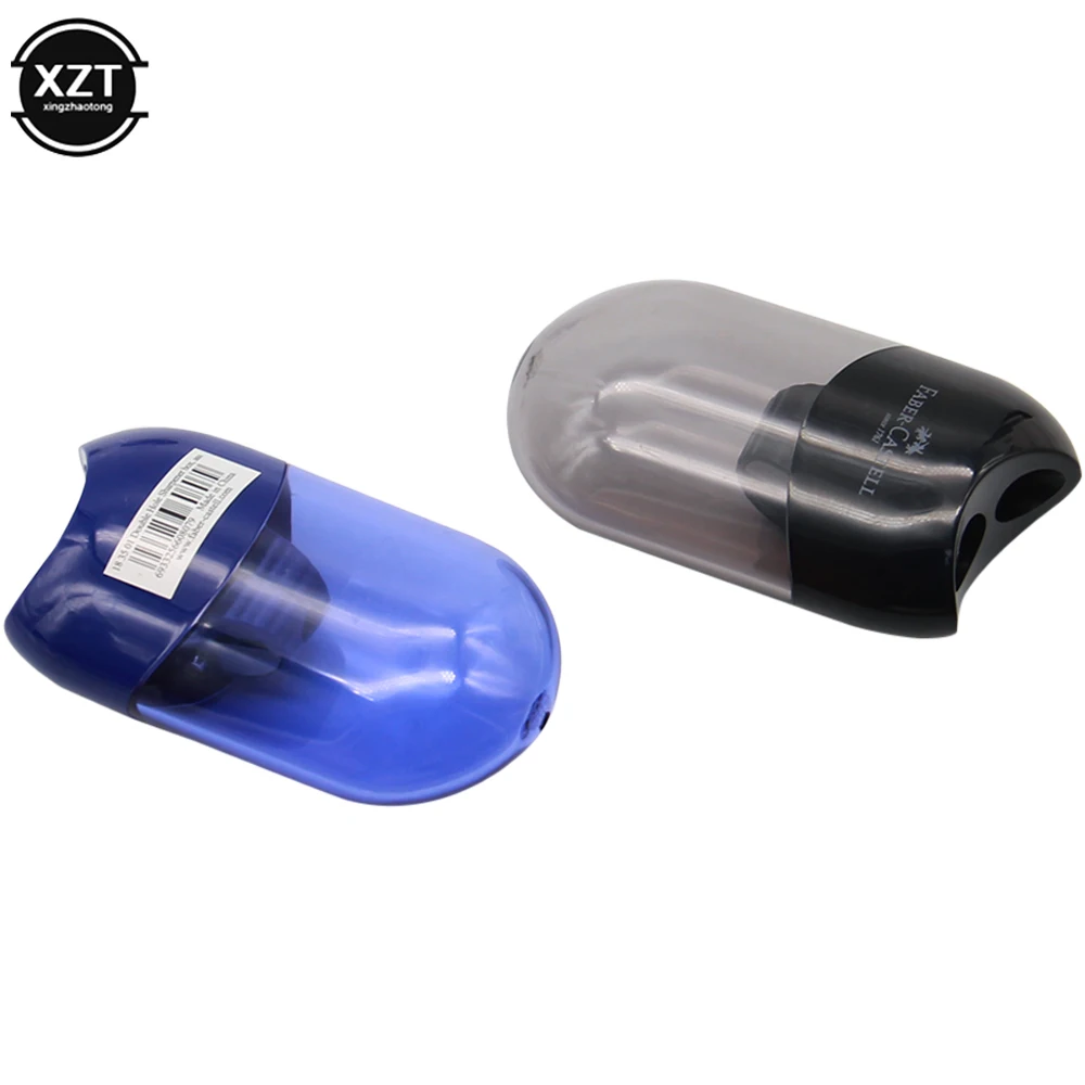 1Pcs Faber Castell Mini Mouw Puntenslijper Dubbele Gat Met Container Blacklead Multifunctionele Schoolbenodigdheden