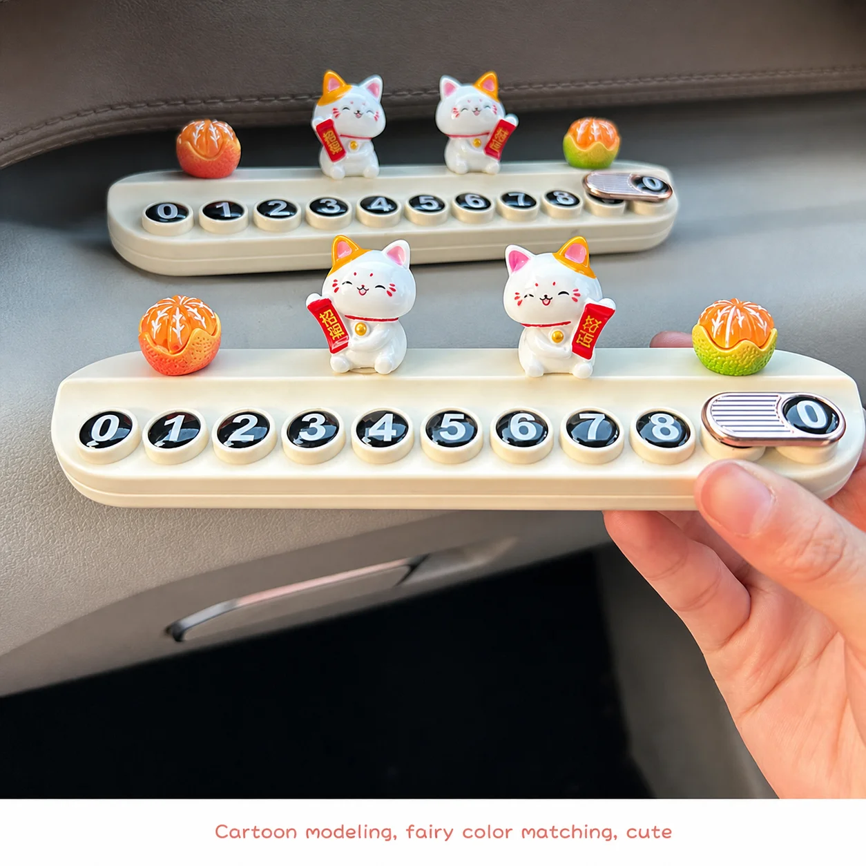 Car Contact Number Plate Clear Lucky Car Decor Car Temporary Parking Number Plate Rotating Temporary Parking Phone Number Plate