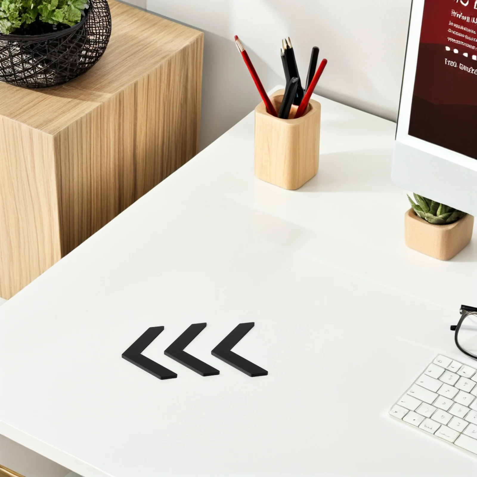 3pcs Arrow Directional Wall Sticker Weatherproof For Bathroom Office Commercial Use Restroom Sign Floor Direction Stickers