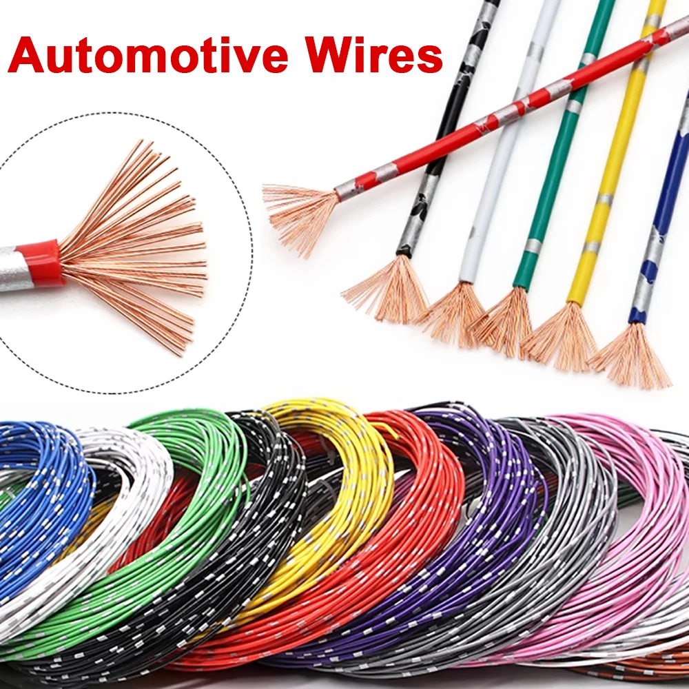 

1~50m AVSS Automotive Wire Thin PVC Insulation Pure Copper Line Sq0.3mm 0.5mm 0.85mm 1.25mm 2mm DIY Speaker Audio Cable Car Wire