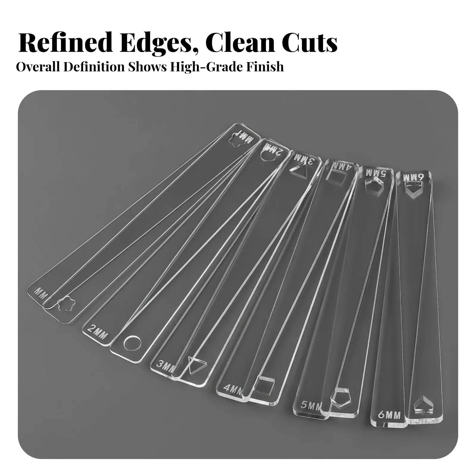 12 Pieces Clay Thickness Guide Sticks | Cutout Shape Markers, Rounded Ends, Thickness Ruler, for Jewelry Making