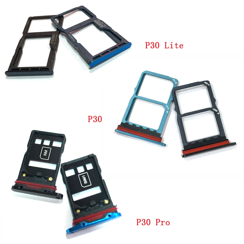 WAMY New SIM Card Tray Holder Slot Adapter Socket Dual SIM For Huawei P30 P30 Pro P30 Lite Replacement Parts