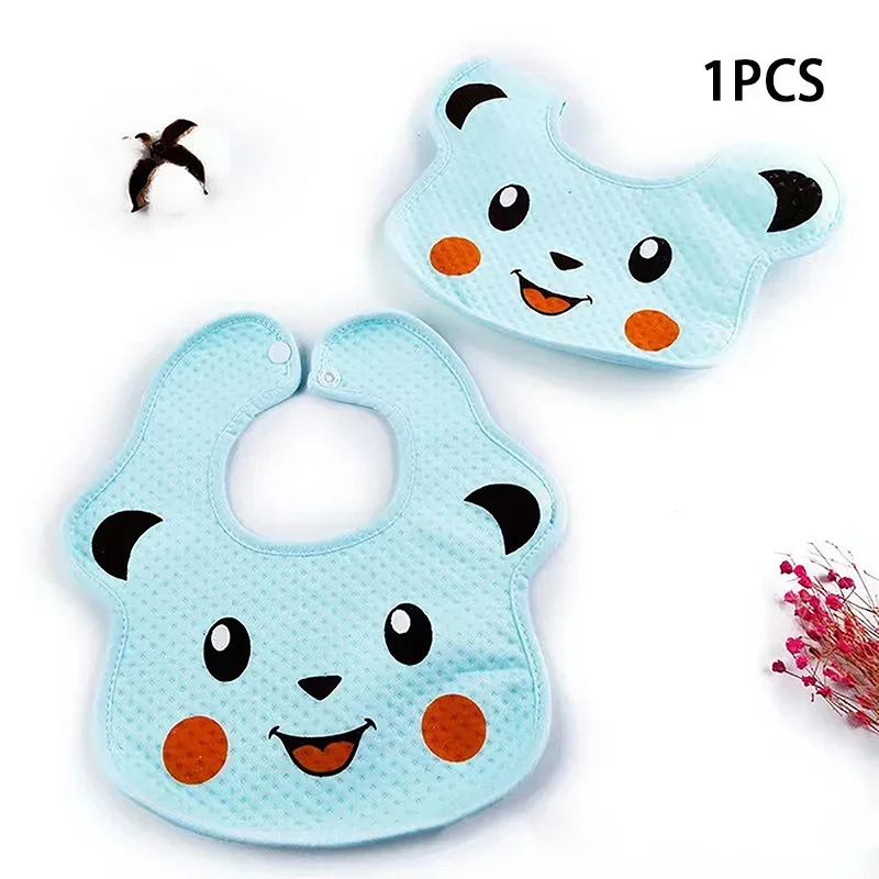 Cartoon Smiling Bear Baby Bibs Soft Newborn Feeding Towel Cotton Cloths Baby Girls Boys Bandana Bib Saliva Towel Burp Cloths