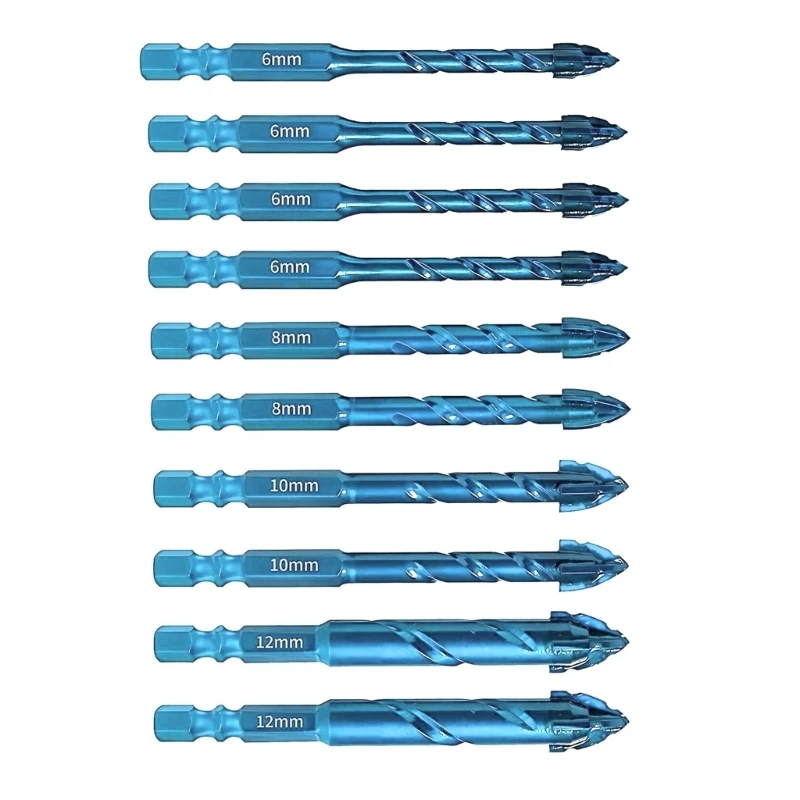 Upgraded Four Edged Drill Bit Professional Carpentry Tool For Glass