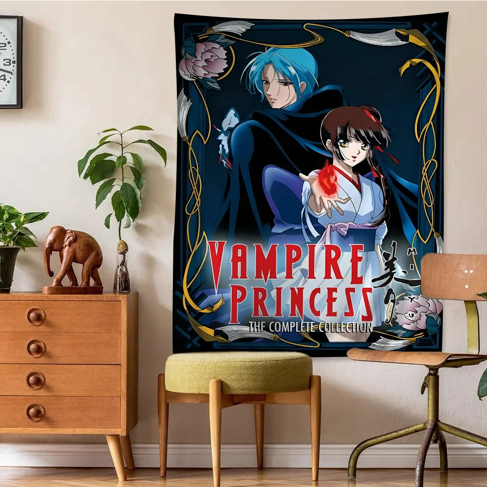 Vampire Princess Miyu Cartoon Tapestry Hippie Flower Wall Carpets Dorm Decor Art Home Decor