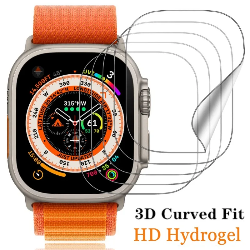 HD Transparent Screen Protector Film for Apple Watch Ultra2 Soft Hydrogel Film Protector Cover for IWatch Ultra2 41MM Not Glass