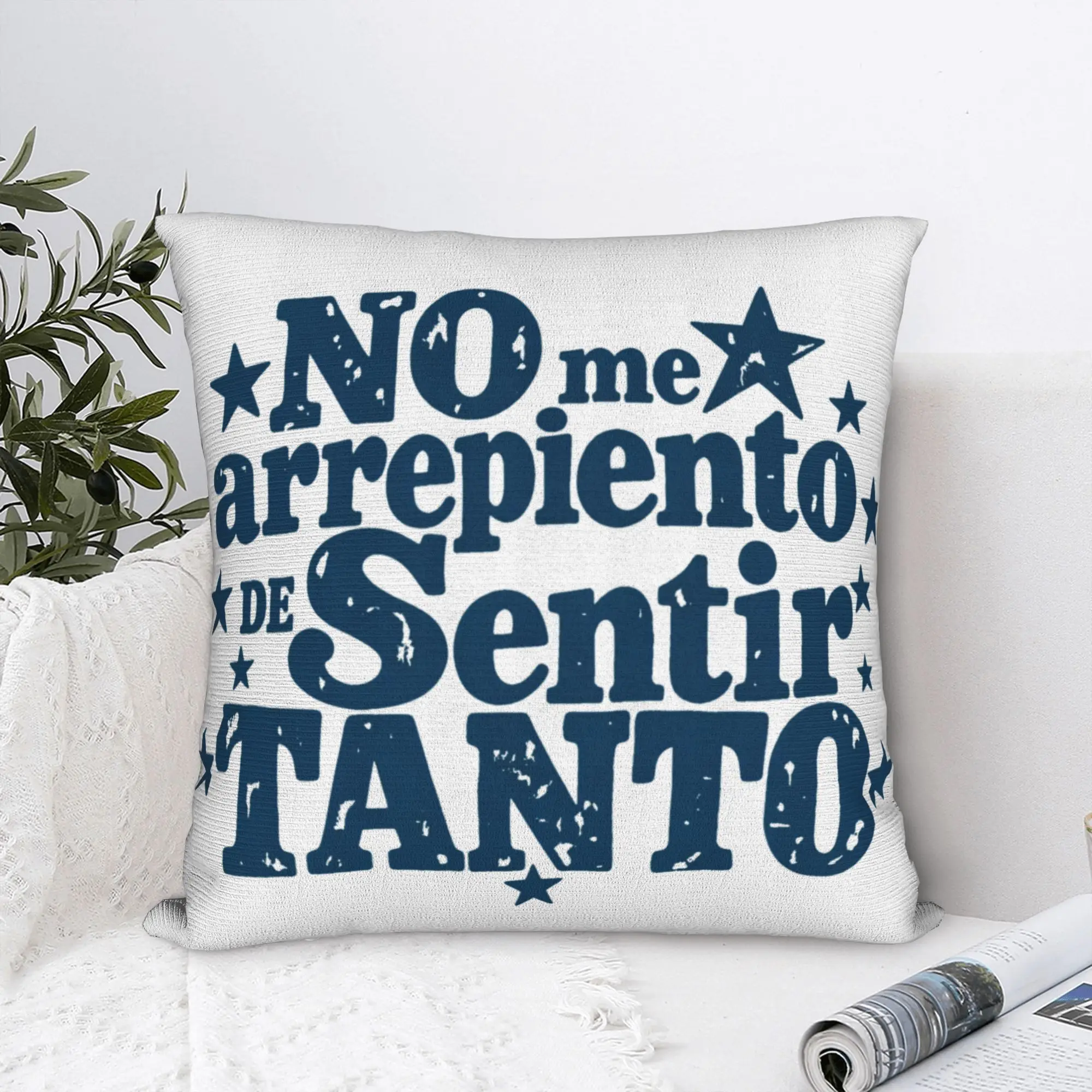 No Me Arrepiento de Sentir Tanto Square Pillow Covers Polyester Home Karol G Cushion Case Cool Decor Pillowcase 45*45