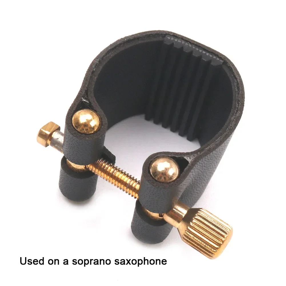 SF Saxophone Mouthpiece Leather Fastener Clip Ligatures For Soprano Sax Accessories Metal Flute Head/bakelite Flute Head