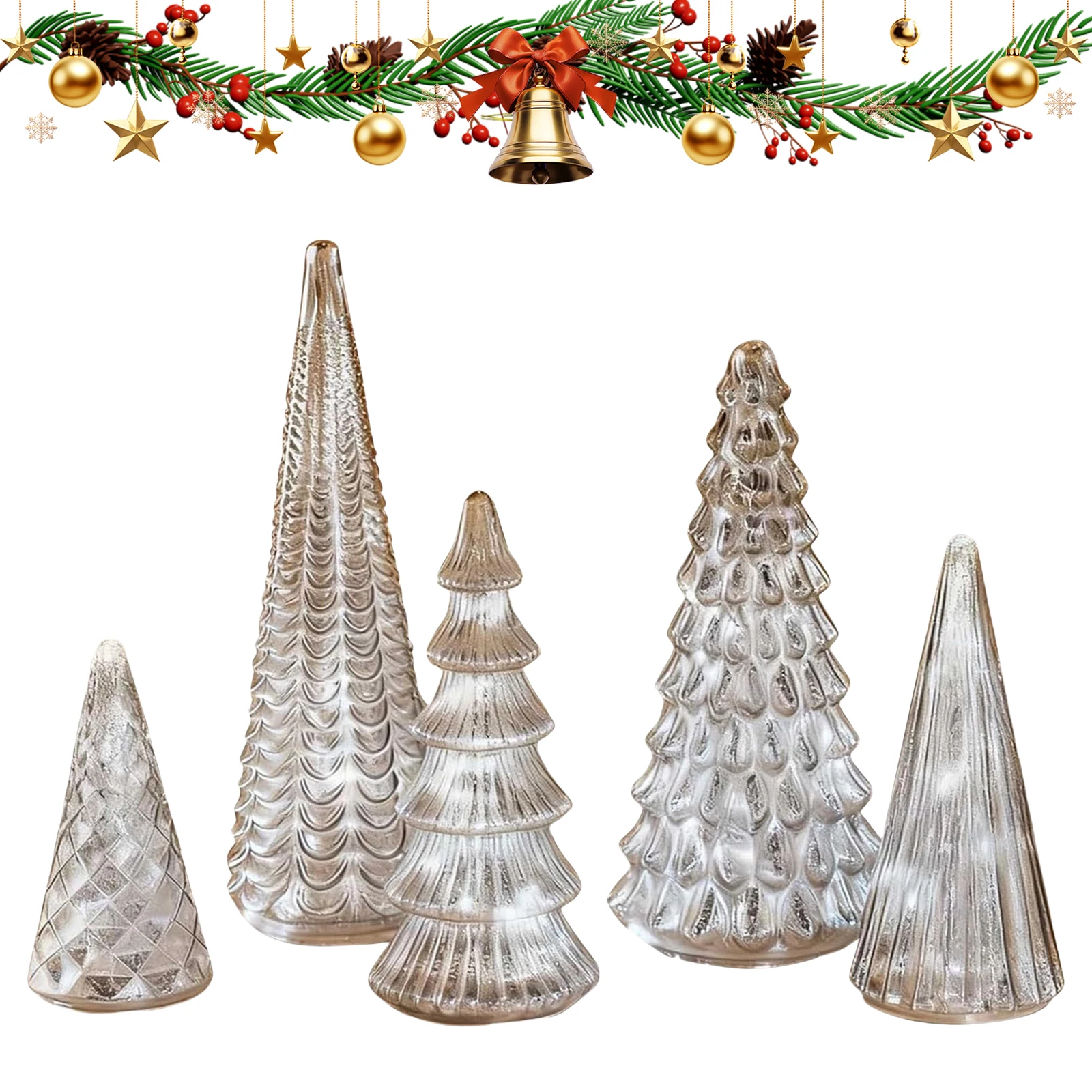 5 قطعة من البلاستيك المضاء لشجرة عيد الميلاد تمثال الحلي تضيء شجرة عيد الميلاد الحلي لهدايا العيد ديكور مدفأة عيد الميلاد #3