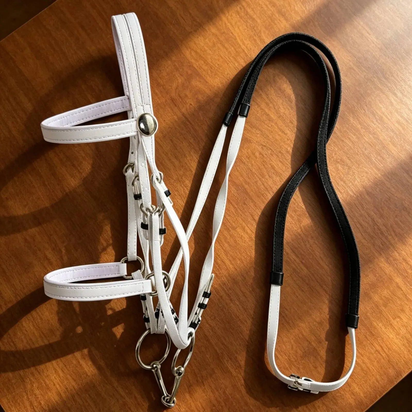 equestrian-pvc-horse-bridle-with-rubberized-reins-adjustable-headstall-horse-accessories-for-professional-riding