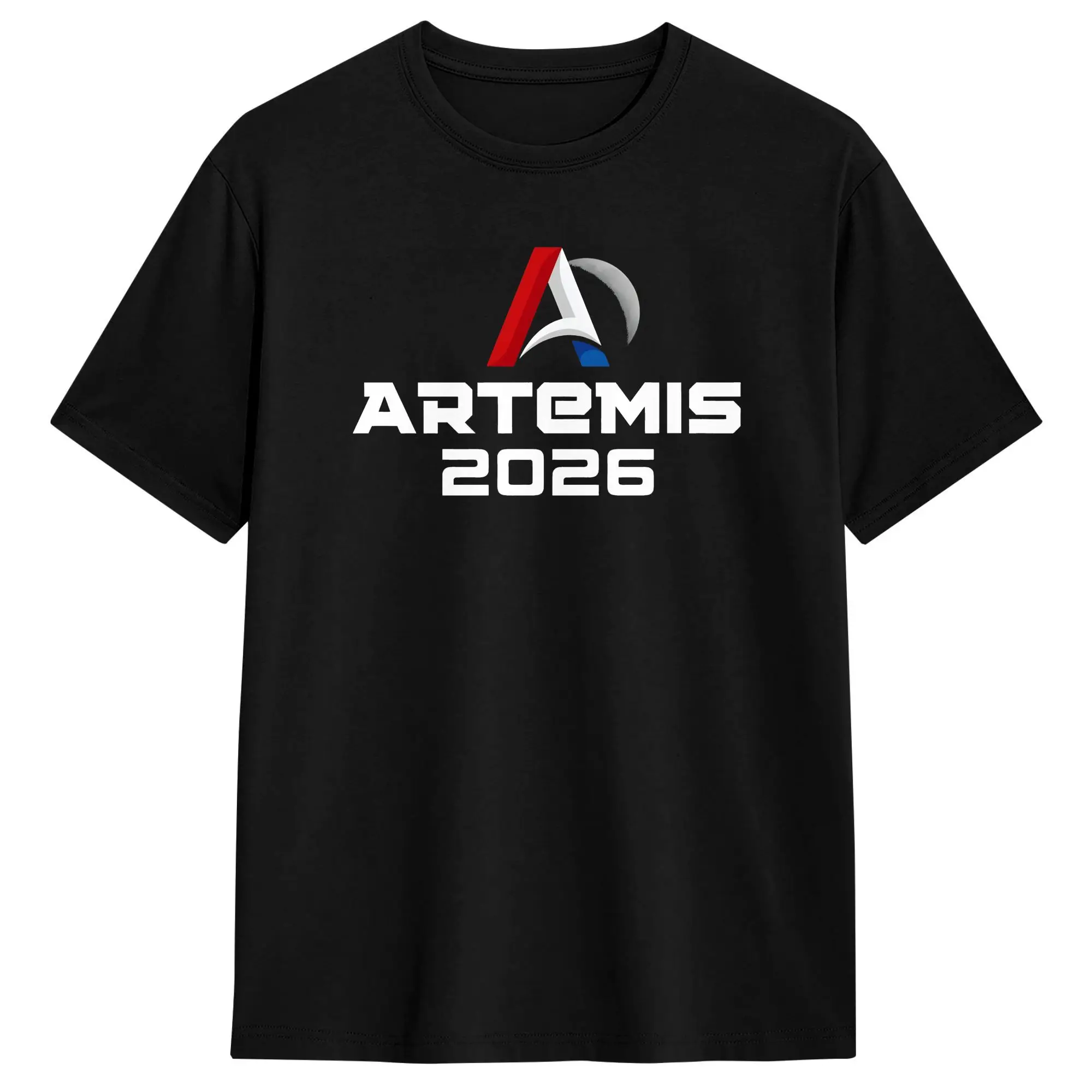 2026 Artemis 2 Mission Logo T-shirt  Summer Cotton T-shirt  Vintage Short-sleeved New Style for Men and Women