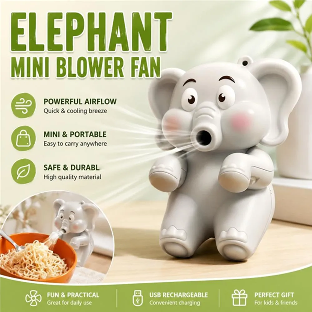 Clip-On Mini Food Cooling Fan, Cute Animal USB-C Rechargeable Hands-Free Bowl Fan, Portable Cooler for Soup, Noodles, Office Dor
