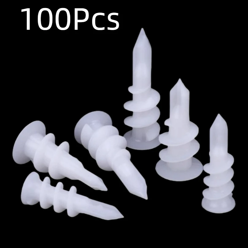 

wholesa100Pcs Drilling Drywall Anchor with Tapping Screw for Plasterboard Gypsum Hollow Cavity Wall Expansion Plug Plastic Nylon