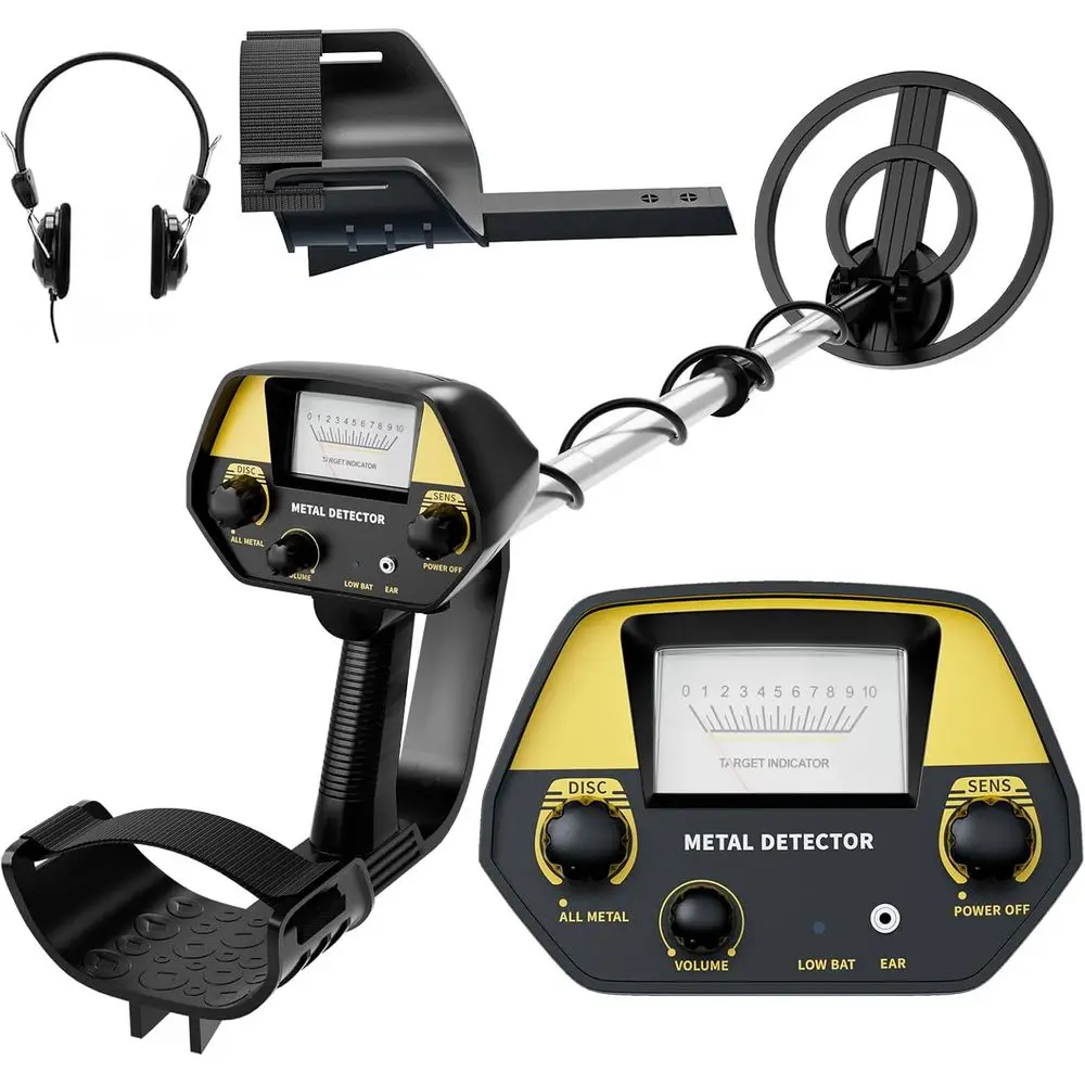 

Metal Detector for Adults & Kids - Lightweight 2.8lbs with 8" Search Coil, Adjustable Stem for Beach, Gold & Coin Hunting with H