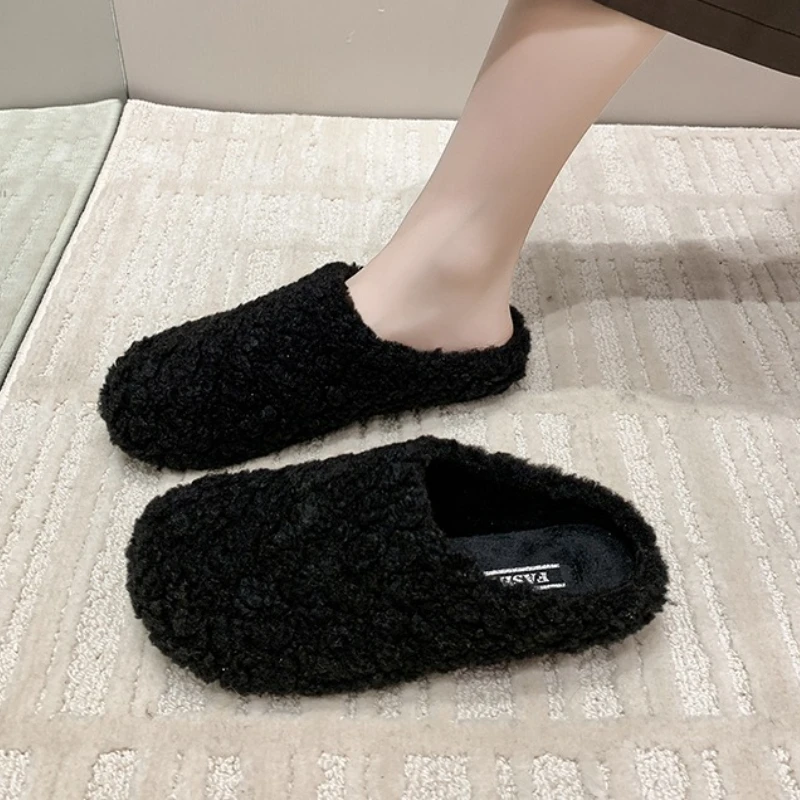 

Women Fur Slippers Suede New Casual Mules Shoes 2025 Trend Fahsion Woman Slingback Flip Flops Winter Sneakers Cozy Zapatillas