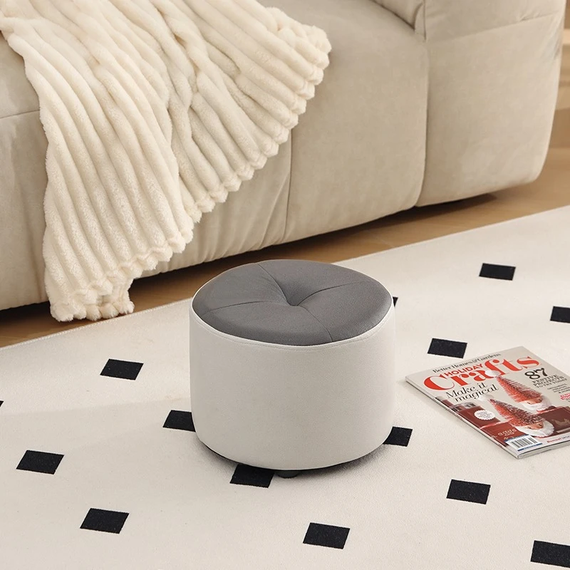 household Small stool shoe changing leather living room minimalist Sofa stool round simple stołek artystyczny design furniture