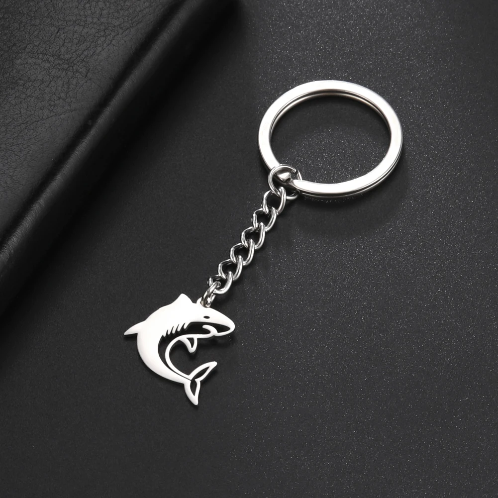 Vassago New Fashion Shark Keychain Bottom of The Sea Animal Pendant DIY Men's Jewelry Car Keychain Ring Sets Memorial Gifts