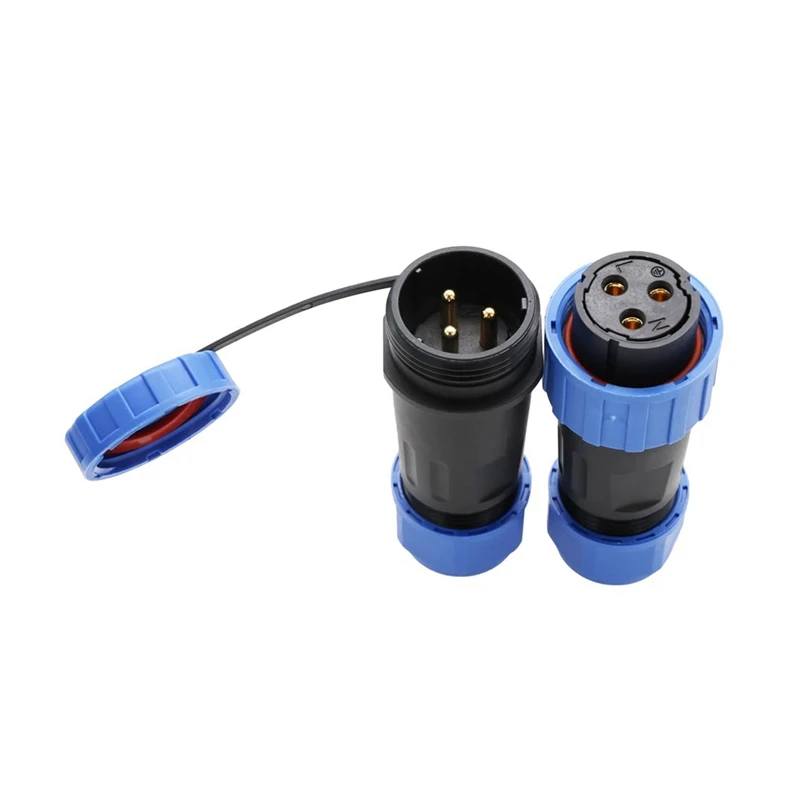 Super Sale GEYA SD20 Aviation Waterproof Connector, 3-Pin Solder Connection Cable Plug & Socket, in-Line Male/Female Docking