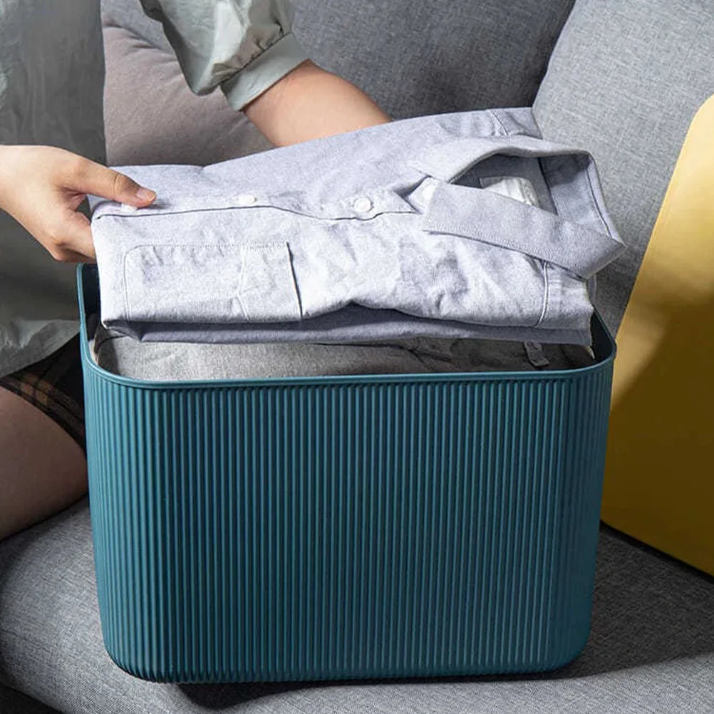 

1pc Colorful Storage Box Large Capacity Plastic Organizer For Home Bedroom Office Use Clothes Storage Case Sundries Holder